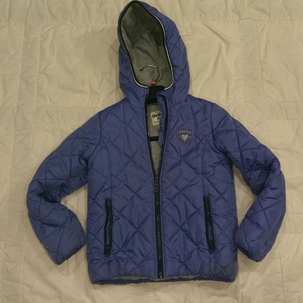 Purpleish-Blue Girl's Quilted Jacket (Sz 8)